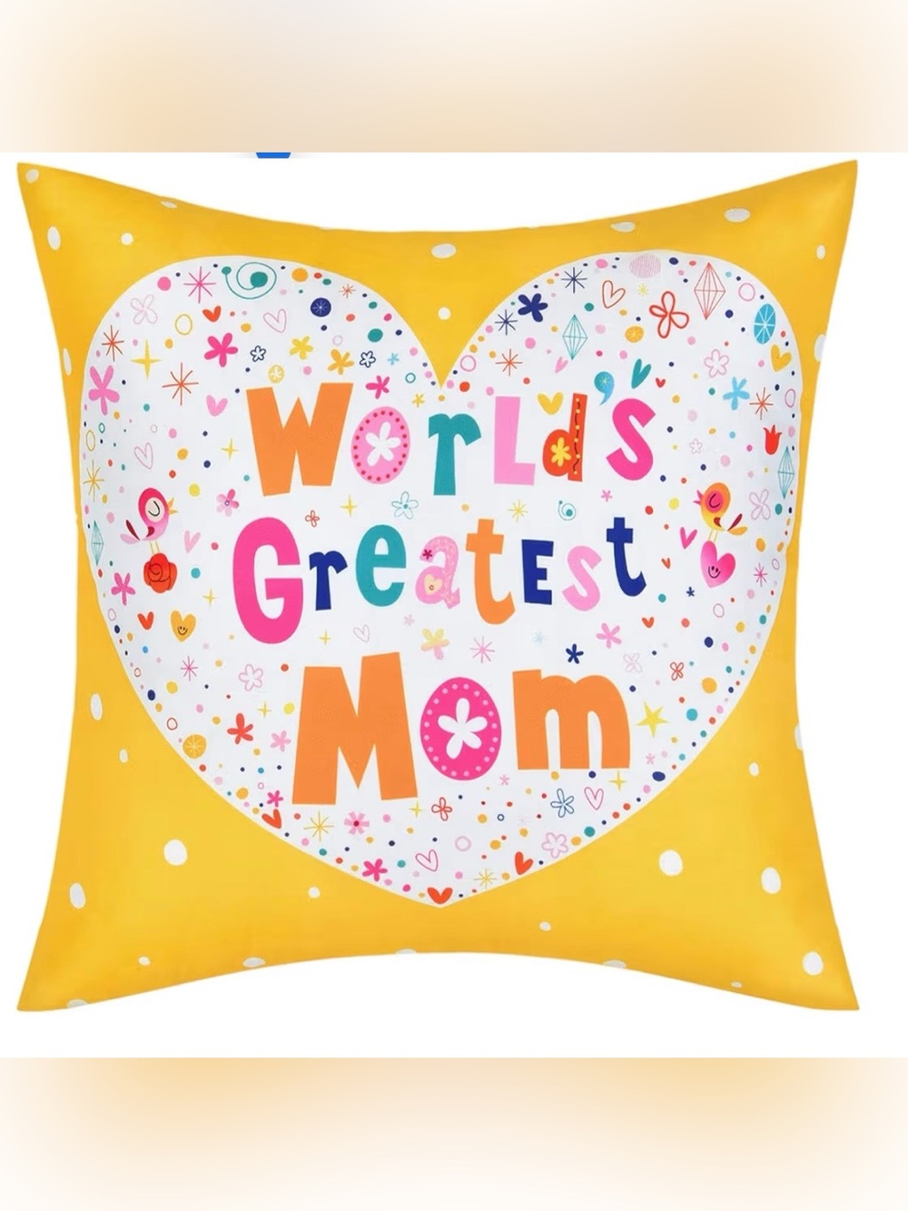 Throw Pillow Cover, Worlds Greatest Mom 18 x 18